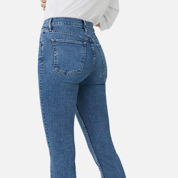 (Ships Free, NWT!) The Carla - Slim Fit, Frayed Cropped Denim Jeans - Picture 1 of 3